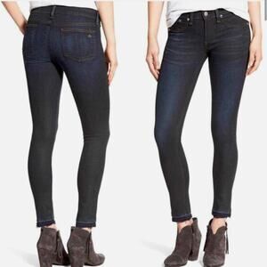 Rag & Bone Jeans Womens Size 25 Skinny Dark Mid Rise Raw Hemline Ankle Slim